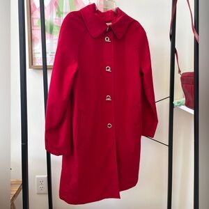VINTAGE London Fog Red Toggle Clasp Trench Coat